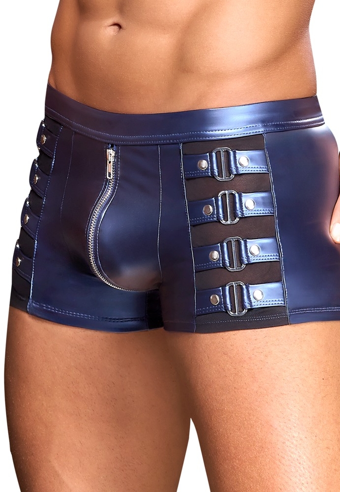 Slip Ajustado Azul Metálico - Estilo Detallado