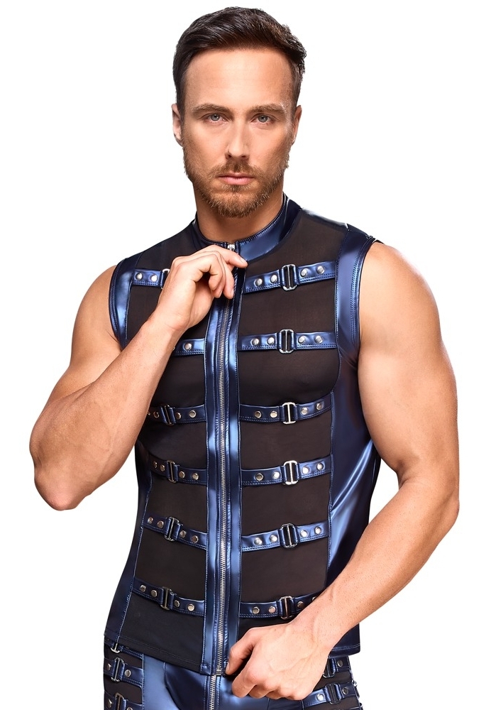 Camisa Sin Mangas Azul Metálico - Efecto Audaz