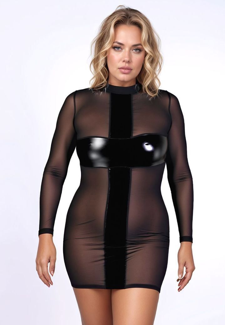 Tule Wetlook Crossover Dress - Verleidelijke elegantie en durf
