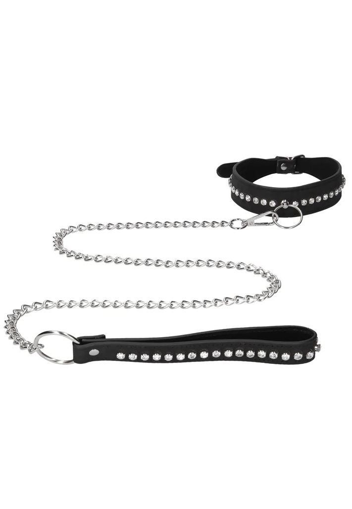 Diamanten BDSM Halsband & Lood Set - Glamour, Controle & Sensaties