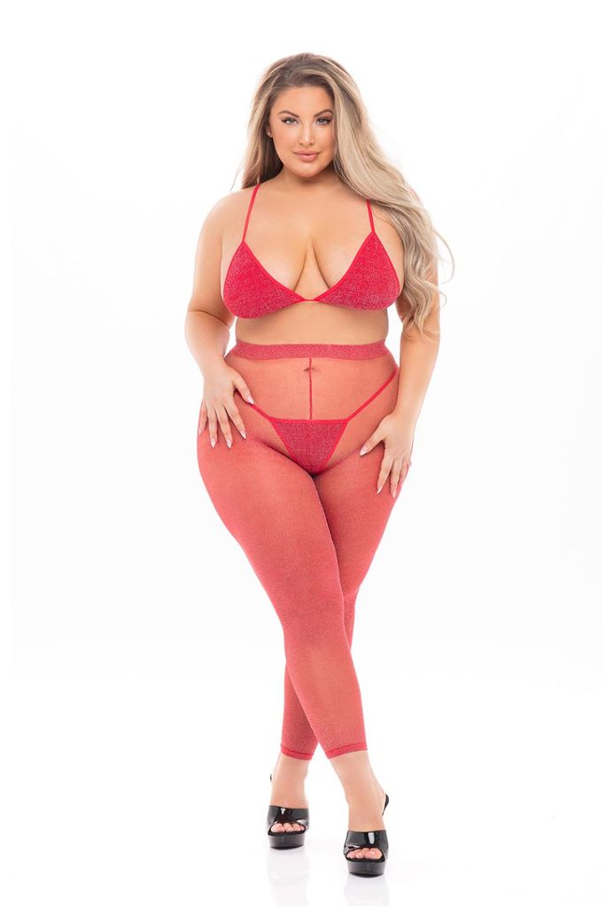 Dreiteiliges Set Glow rot