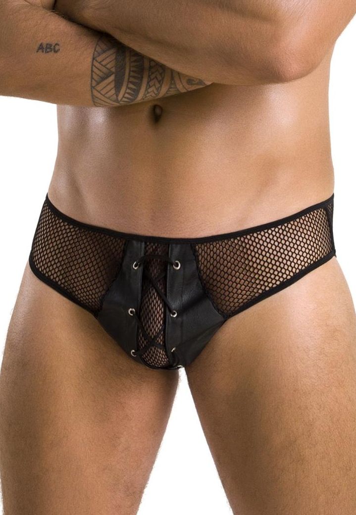 Slip aus Netzstoff und Schnürung