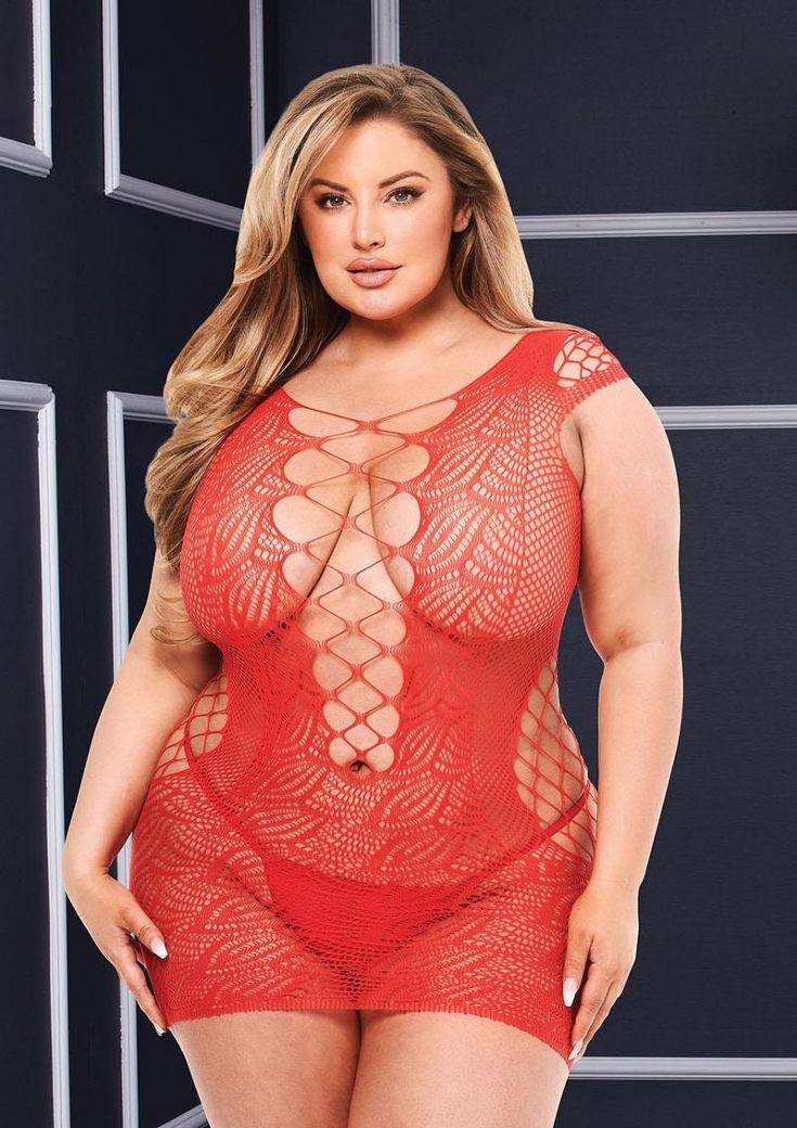 Bodystocking-Kleid rot