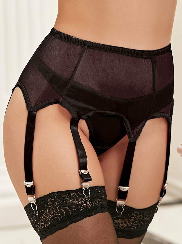 Strapsgürtel 6 Schlaufen schwarz
