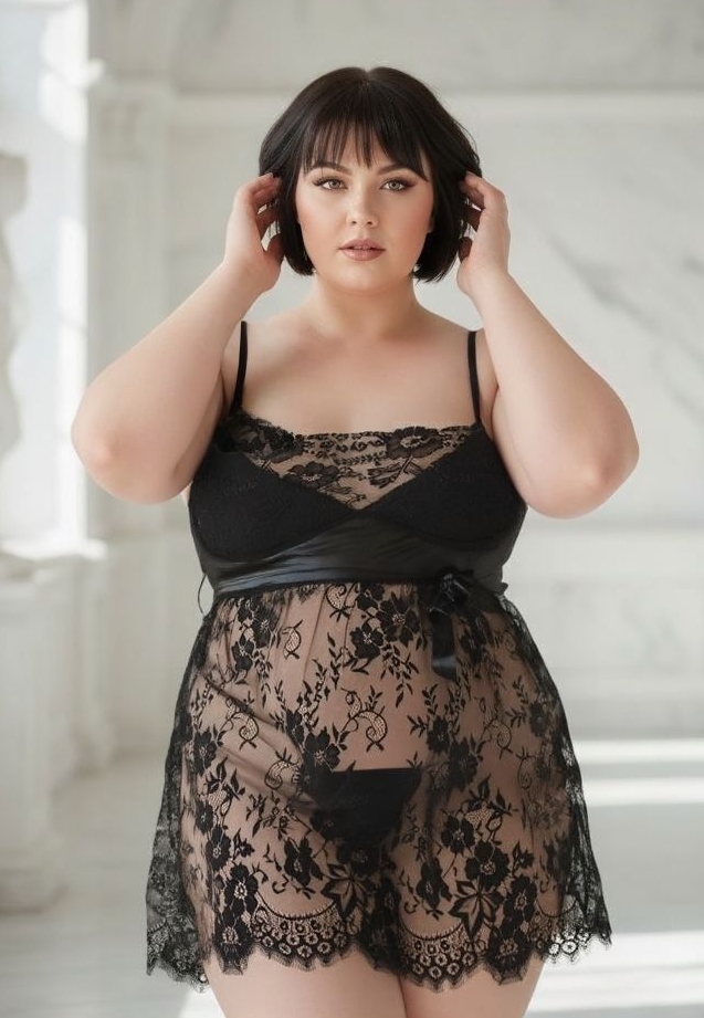 Bowy - Babydoll em Renda e Microfibra com String Combinada