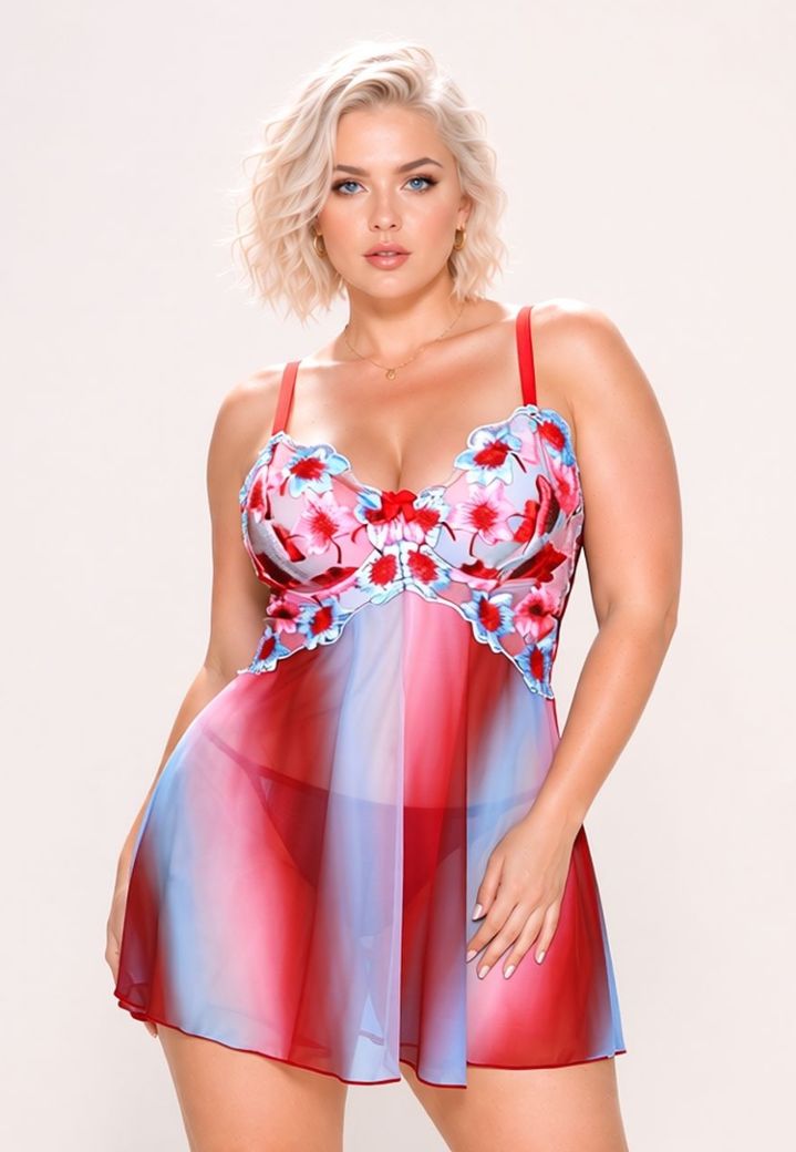 Passion Éternelle Babydoll - Romantic Floral Radiance