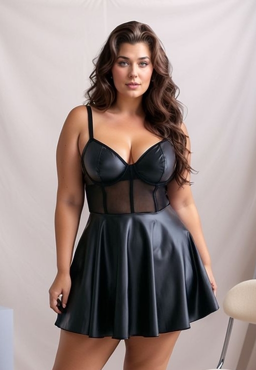 Robe Fétichiste Similicuir et Résille - Domination et Séduction