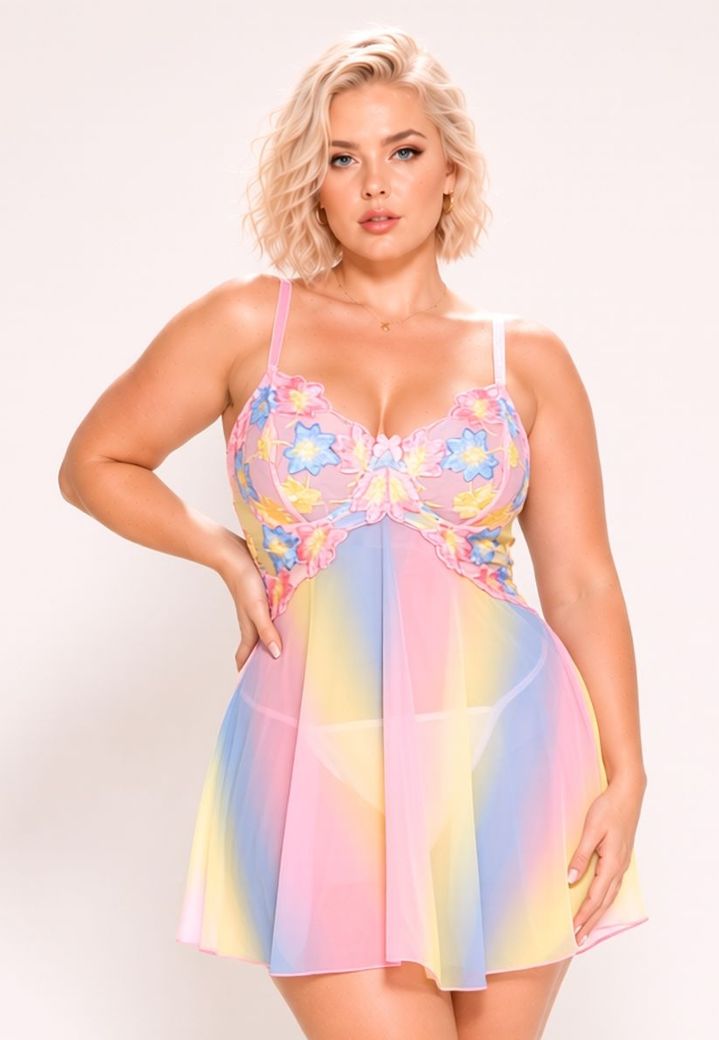 Babydoll Aurore Enchantée - Romanticismo e delicatezza floreale
