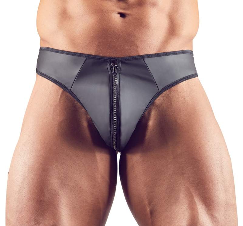 Zipped neoprene thong