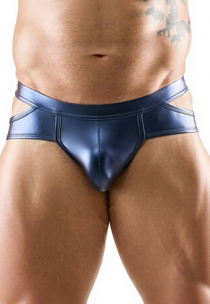 Slip homem recortado com efeito metalizado