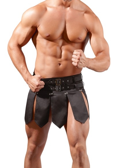 Jupe gladiateur noire : double ceinture et dos stretch