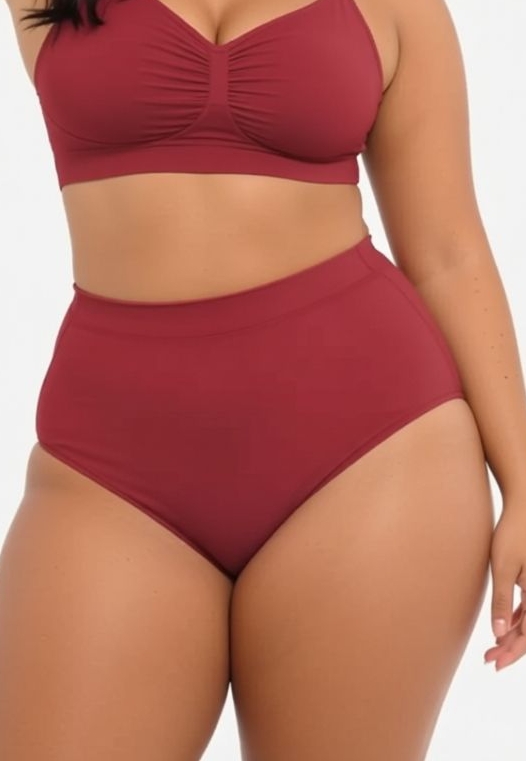 Slip vita alta seamless bordeaux: modellante delicato, copertura totale
