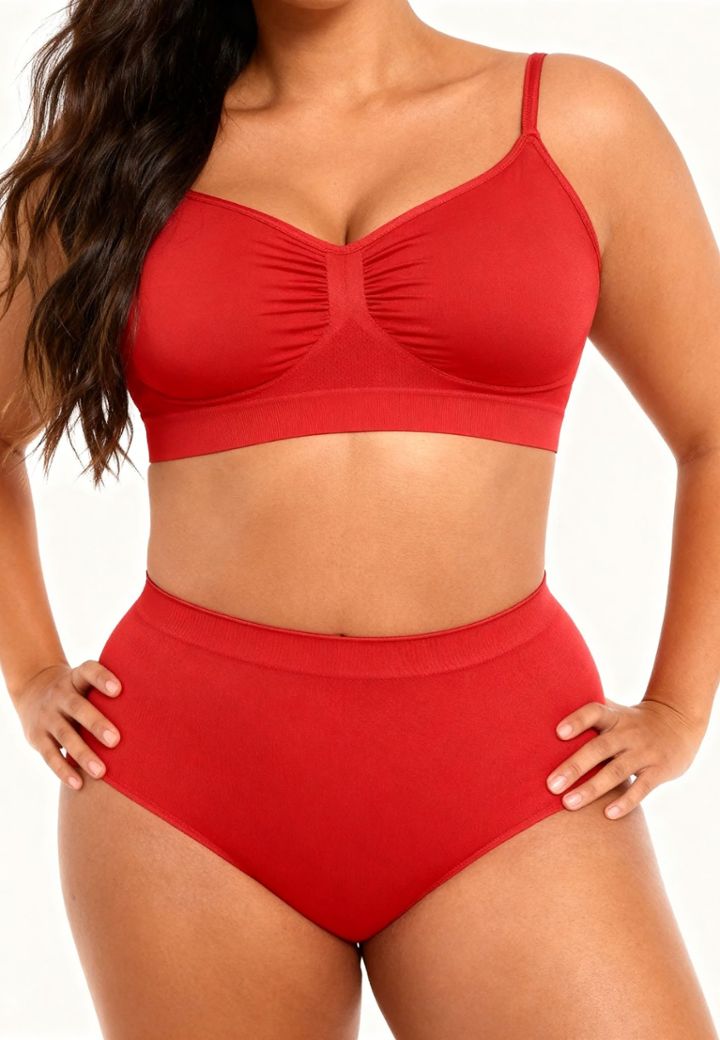 Red high-waist brief: soft sculpt, full coverage, no fuss