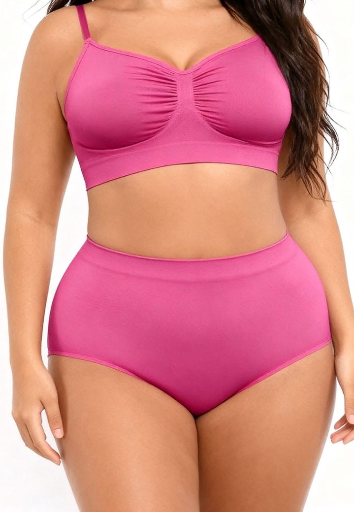 Pink high-waist brief: sculpted comfort, full coverage, zero fuss