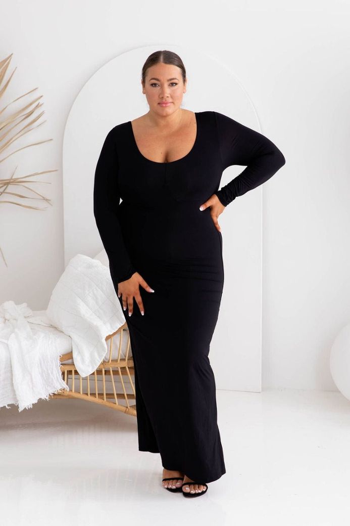 Robe Longue Sculptante - Effet Ventre Plat