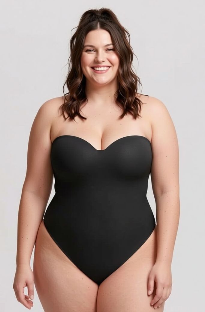 Zwarte shapewear body: bustier shaping, perfecte steun