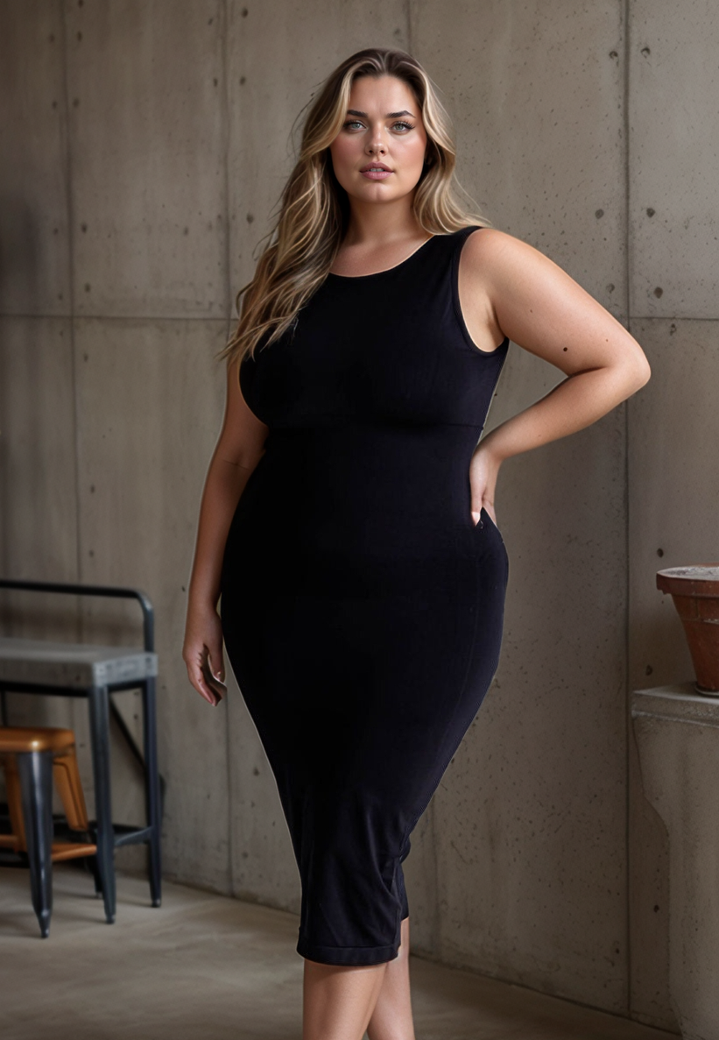 Flat tummy sculpting dress