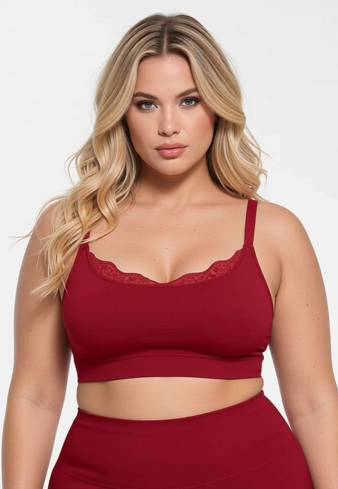 Bralette seamless bordô: decote redondo sexy, costas lisas