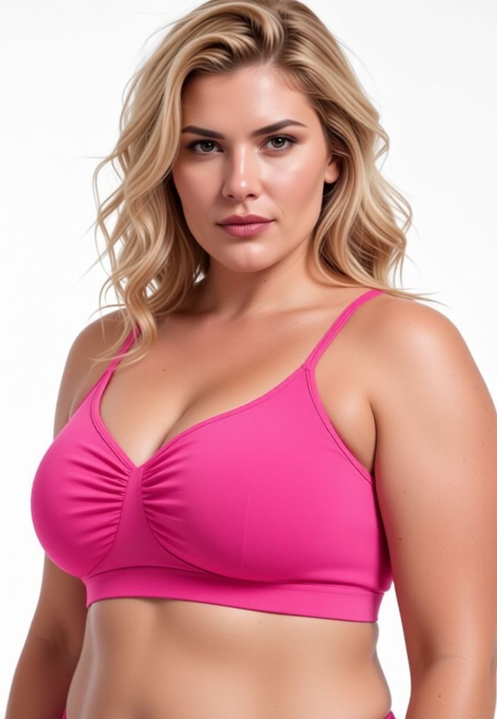 Sutiã rosa com franzido: forma natural, conforto segunda pele
