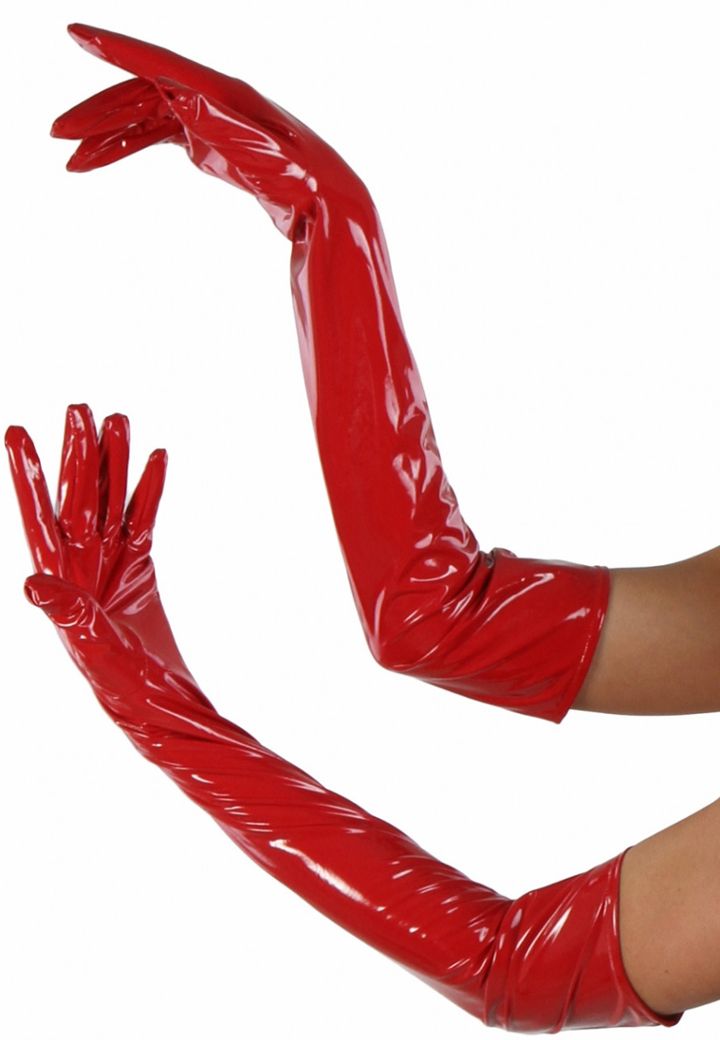 Guantes largos de vinilo - Estilo fetiche asertivo