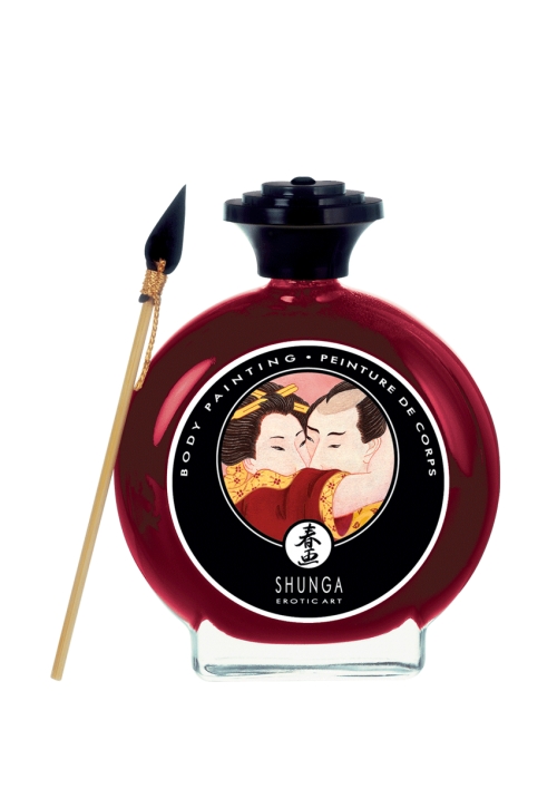 Körperbemalung Erdbeere und Champagner