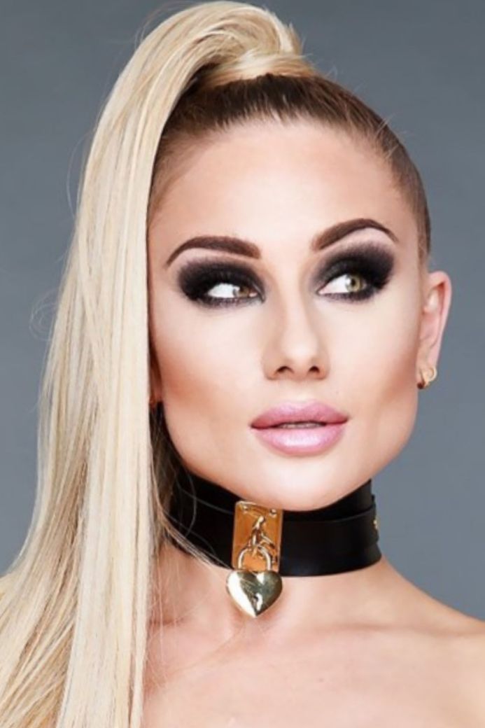 Collier BDSM Cœur Verrouillable - Cuir Végan rose