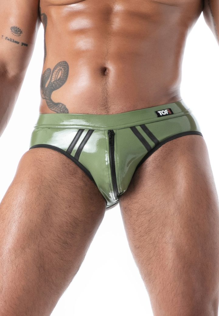 Offener Latex-Slip Second Skin: glänzender Second-Skin-Look, Low-Rise