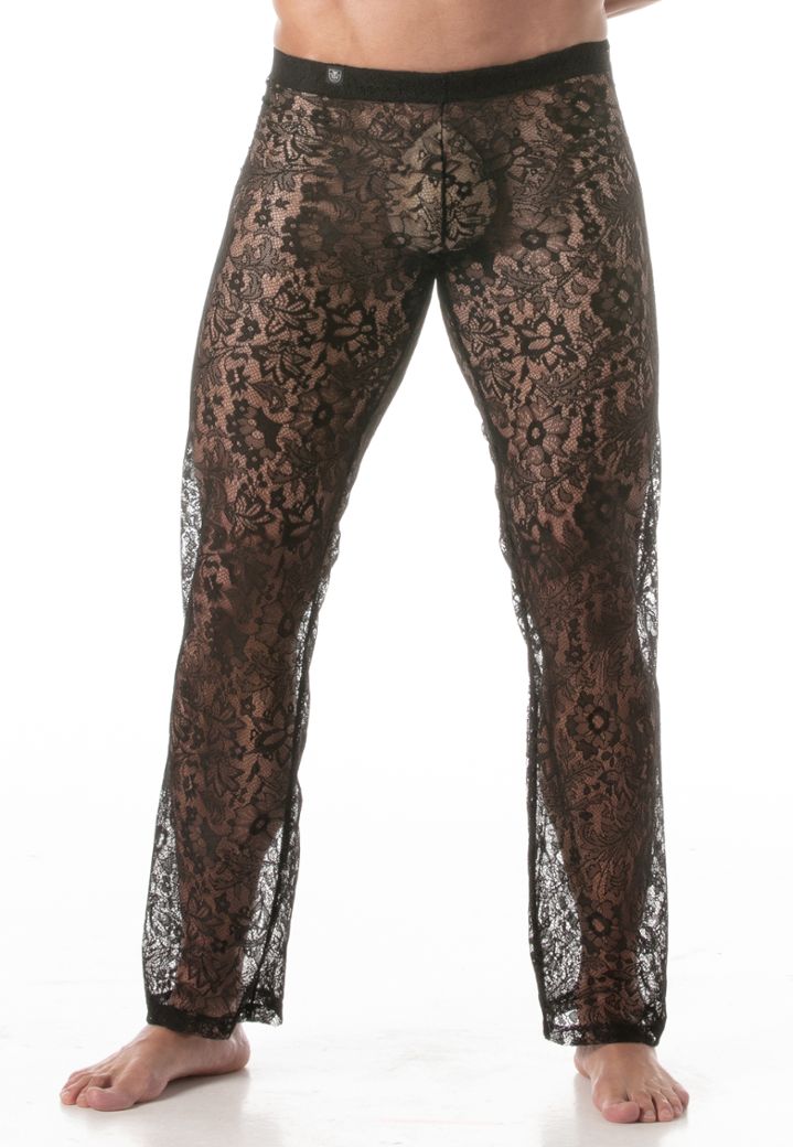 Sexy Herren-Hose aus transparenter floraler Spitze