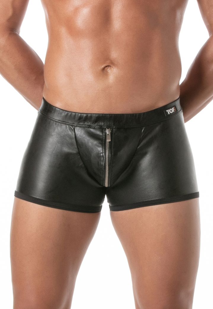 Calzoncillos bóxer de hombre Datex efecto piel con cremallera frontal protegida y bolsillo push-up