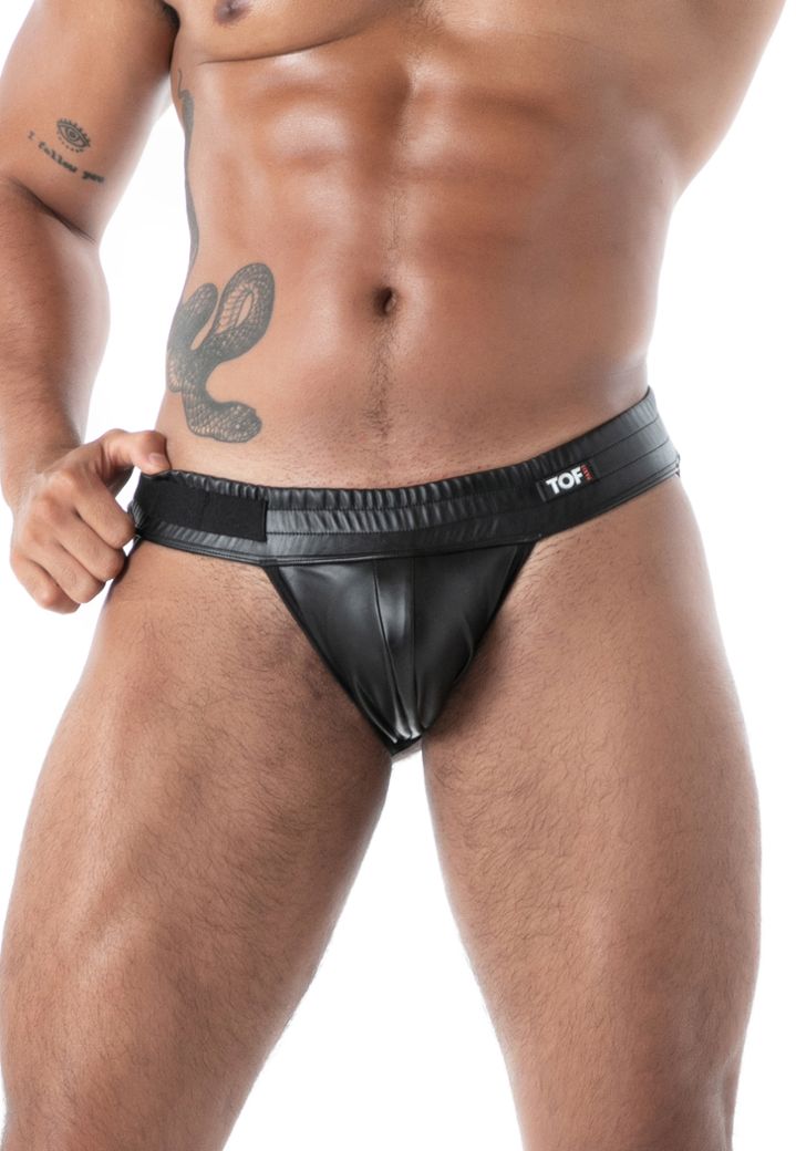 Jockstrap homme kinky en datex avec ceinture renforcée pour accessoires