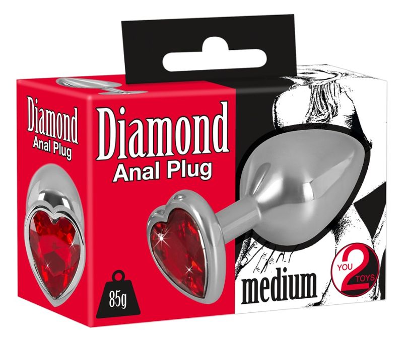 Plug anale in alluminio con gemma rossa - Gioielli premium per l'ano